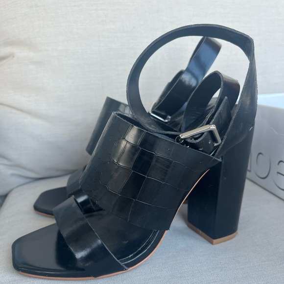 Top Shop Black ‘Roscha’ Croc-Effect High Sandals Size 6.5 - Picture 5 of 10